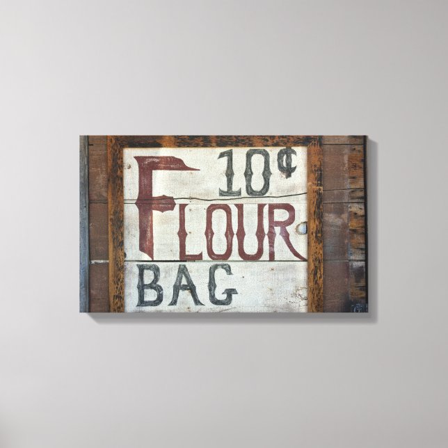 Vintage Wooden Sign Flour Western Store Photograph (Front)