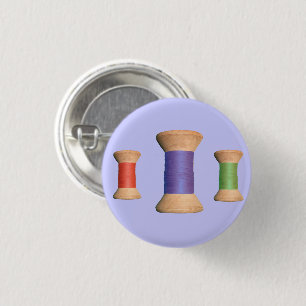 Vintage Wooden Spool Series 3 Cm Round Badge