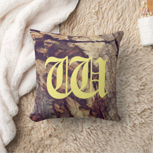 Vintage wooden tree trunk background customisable cushion