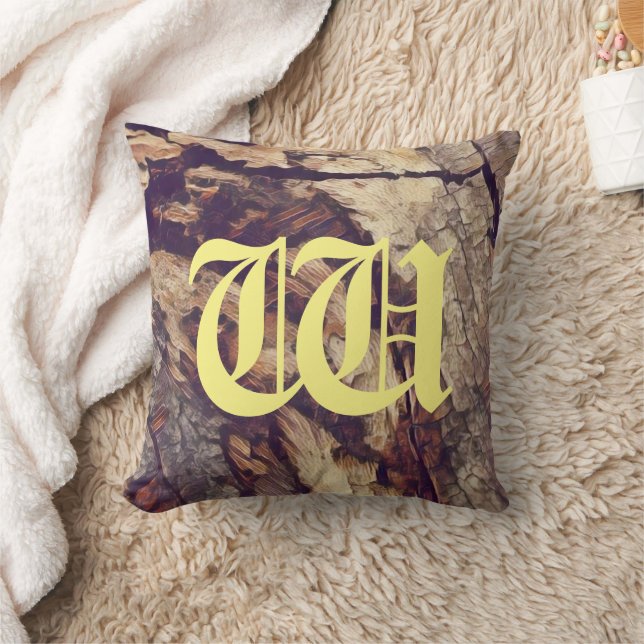 Vintage wooden tree trunk background customisable cushion (Blanket)