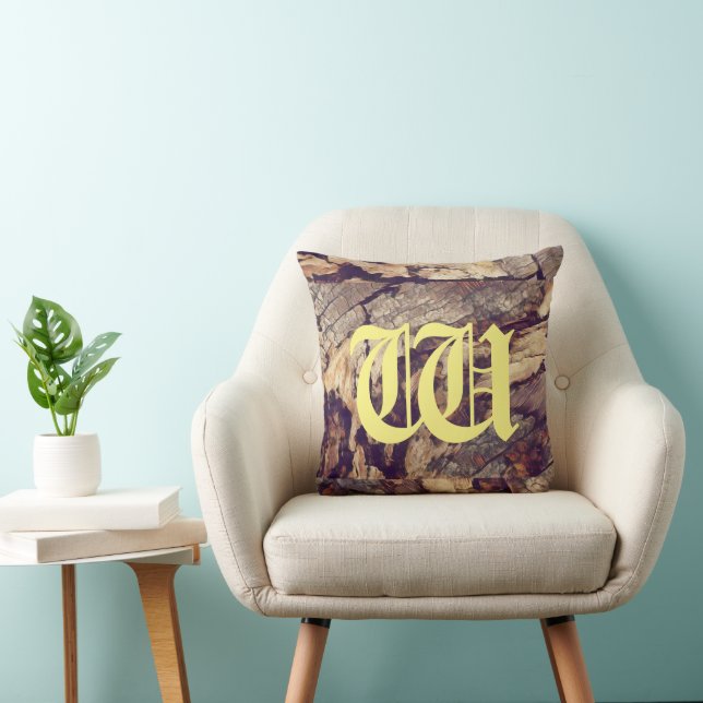 Vintage wooden tree trunk background customisable cushion (Chair)