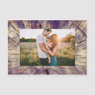 Vintage wooden tree trunk background customisable tissue paper