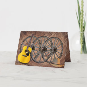 Vintage Wooden Wagon Wheels Thank You Card