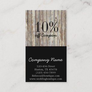 vintage woodgrain handyman construction discount card