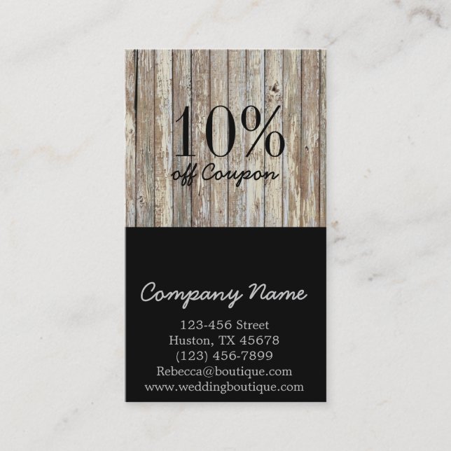 vintage woodgrain handyman construction discount card (Front)