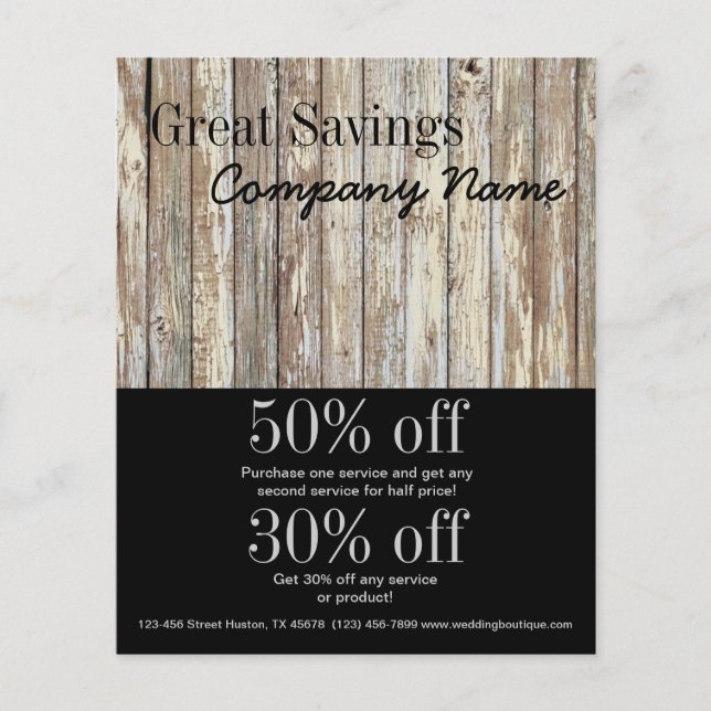 vintage woodgrain handyman construction flyer (Front)