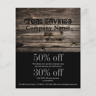 vintage woodgrain handyman construction flyer