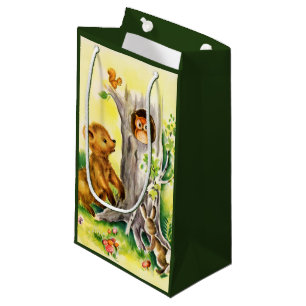 Vintage woodland animals kids party bag