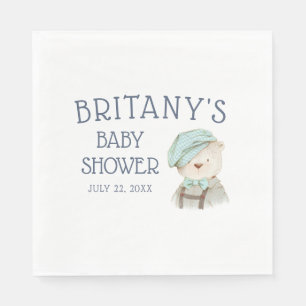 Vintage Woodland Bear Baby Shower Napkin