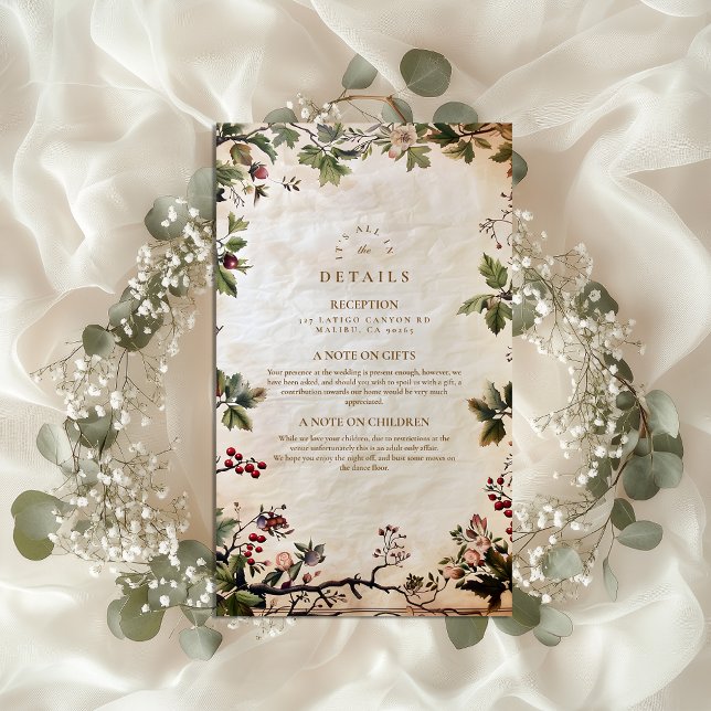 Vintage Woodland Berry Wedding Enclosure Card (Creator Uploaded)