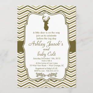Vintage Woodland Buck Baby  Baby Shower Invitation