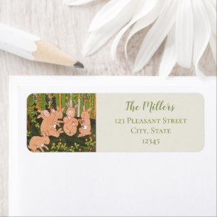 Vintage Woodland Bunny Baby Shower Return Address