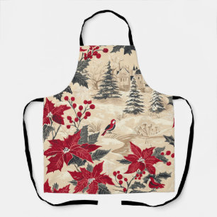 Vintage Woodland Christmas Pattern (12) Apron
