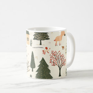 Vintage Woodland Christmas Pattern (16) Coffee Mug