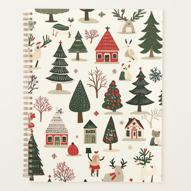 Vintage Woodland Christmas Pattern (17) Planner (Front)