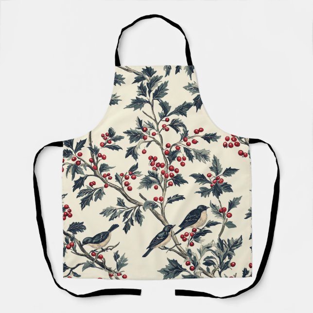 Vintage Woodland Christmas Pattern (18) Apron (Front)