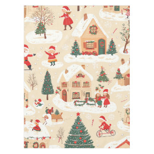 Vintage Woodland Christmas Pattern (19) Tablecloth