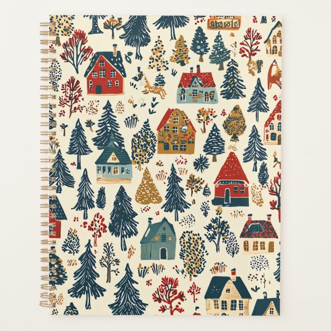 Vintage Woodland Christmas Pattern (20) Planner (Front)