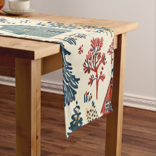 Vintage Woodland Christmas Pattern (20) Short Table Runner