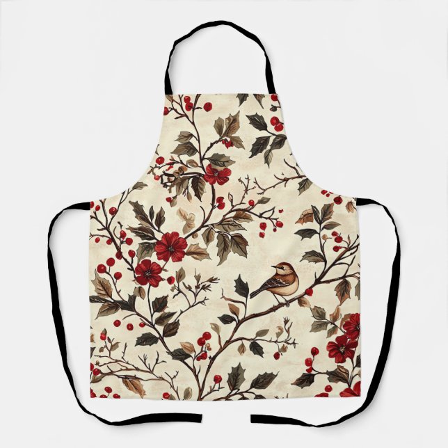 Vintage Woodland Christmas Pattern (22) Apron (Front)