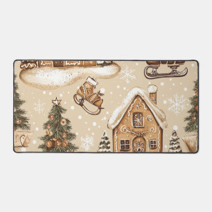 Vintage Woodland Christmas Pattern (3) Desk Mat