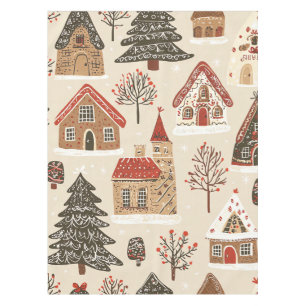 Vintage Woodland Christmas Pattern (4) Tablecloth