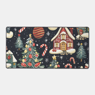 Vintage Woodland Christmas Pattern (5) Desk Mat