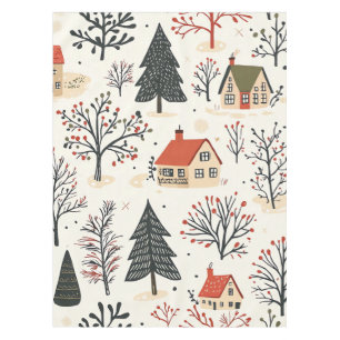 Vintage Woodland Christmas Pattern (6) Tablecloth