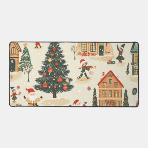 Vintage Woodland Christmas Pattern (8) Desk Mat