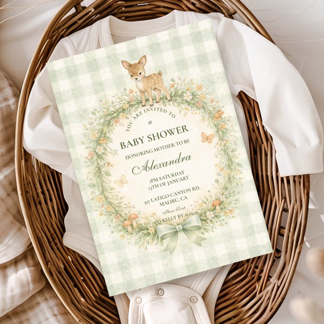 Vintage Woodland Deer Baby Shower Invitation (Creator Uploaded)