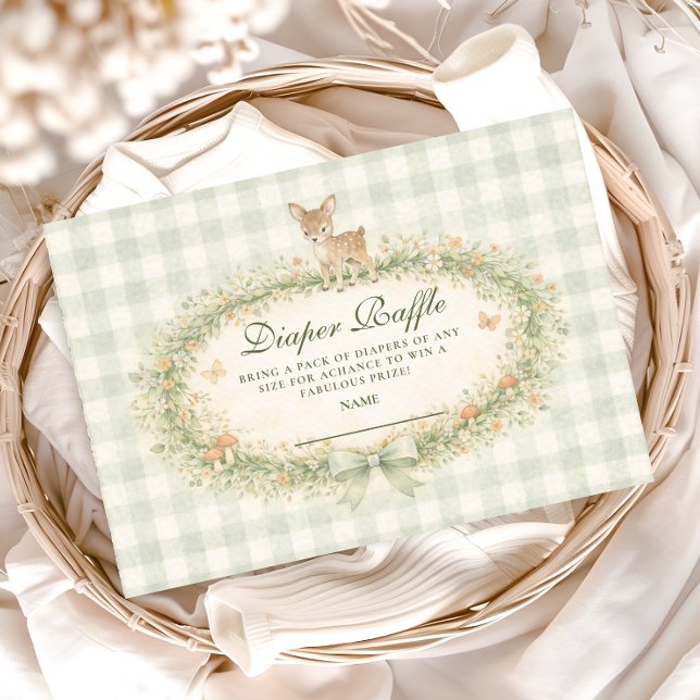 Vintage Woodland Deer Diapper Raffle Enclosure Card (Creator Uploaded)