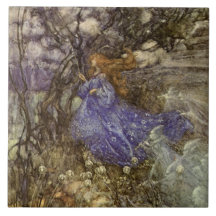 Vintage Woodland Fairy and Sprites 6" Tile