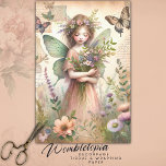 Vintage Woodland Fairy Ephemera Decoupage Tissue Paper<br><div class="desc">Step into a world of enchantment with our Vintage Woodland Fairy Ephemera Decoupage tissue. This captivating design features a delicate woodland fairy adorned with a crown of wildflowers, holding a bouquet that radiates natural beauty and whimsy. The art style embraces a vintage charm, with intricate details and soft pastel hues...</div>