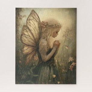 Vintage Woodland Fairy with Floral Crown  Jigsaw Puzzle