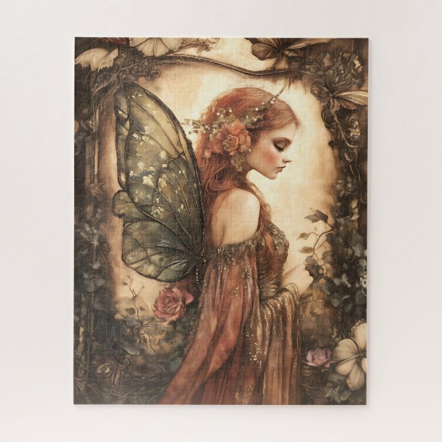Vintage Woodland Fairy with Roses  Jigsaw Puzzle (Vertical)