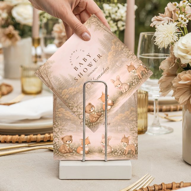 Vintage Woodland Forest Animals Baby Shower Napkin (Creator Uploaded)