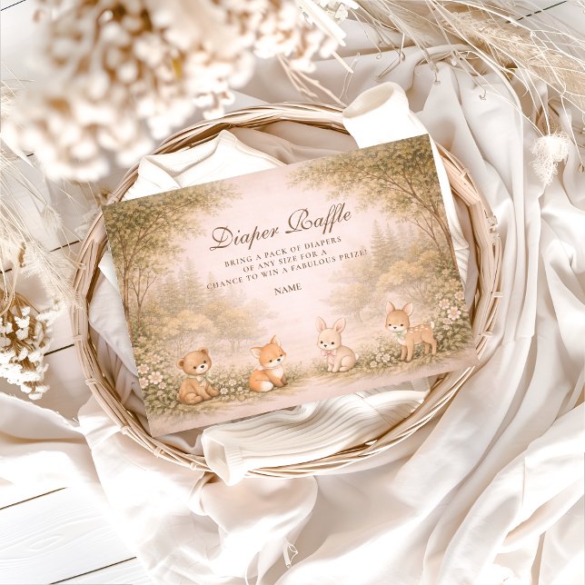 Vintage Woodland Forest Diapper Raffle  Enclosure Card (Creator Uploaded)