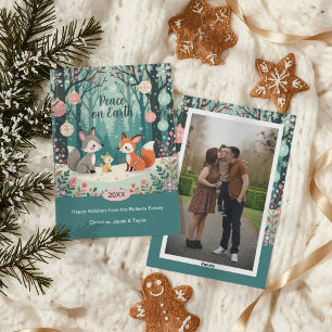 Vintage Woodland Forest Holiday Card