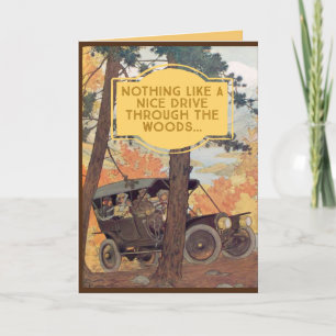 Vintage Woodland Happy Halloween Card