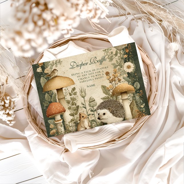 Vintage Woodland Mushroom Diapper Raffle  Enclosure Card (Creator Uploaded)