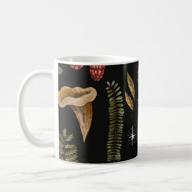 Vintage woodland nature seamless pattern. Amanita  Coffee Mug (Left)