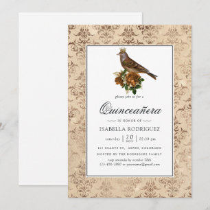 Vintage Woodland Quinceañera Invitation