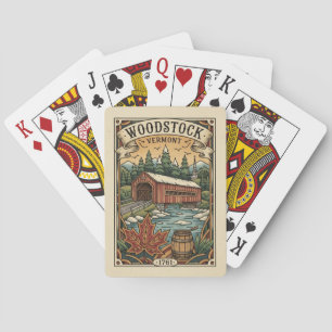 Vintage Woodstock Vermont Travel Playing Cards