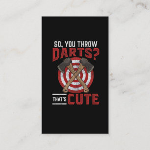 Vintage Woodworker Darts Axe Throwing Humor Business Card