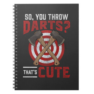 Vintage Woodworker Darts Axe Throwing Humor Notebook