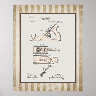 Vintage Woodworking Plane Patent Poster
