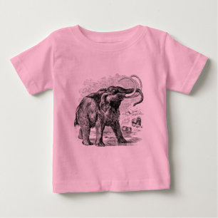 Vintage Woolly Mammoth Personalised Extinct Animal Baby T-Shirt