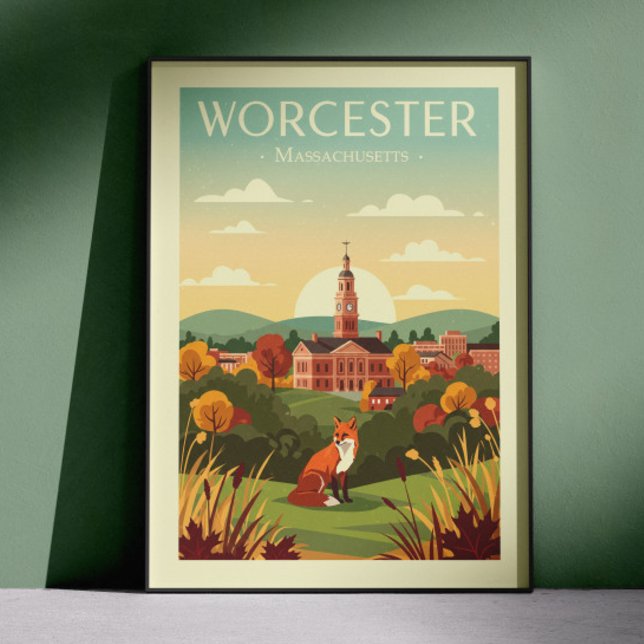 Vintage Worcester Massachusetts Poster (Creator Uploaded)