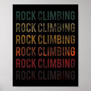 Vintage Word Retro Distressed Rock Climbing Cute G Poster
