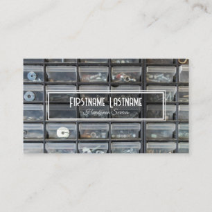 Vintage work bench rustic tools handyman services business card